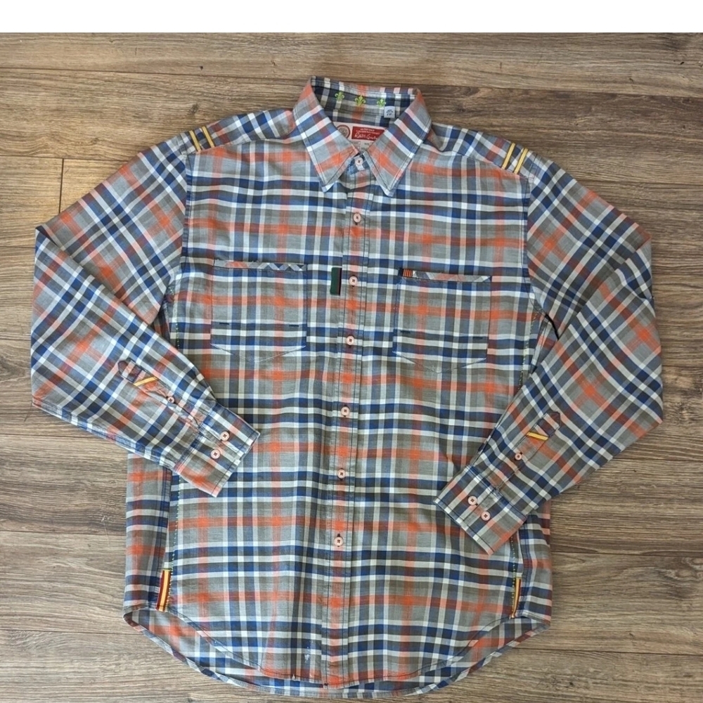 Robert Graham Mens 2XL Plaid Button Down Shirt Multi Color Laundered Cotton L/S